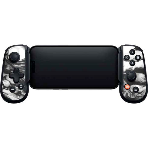 Black and White Marble Ink Backbone One for iPhone Game Controller Skin